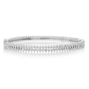 Baguette Diamond Lace Bangle Bracelet