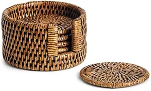 Burma Rattan Coasters , Set of 6