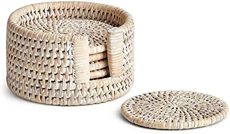 Burma Rattan Coasters , Set of 6