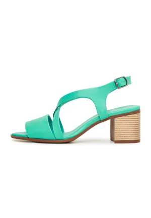 Casual Block Heel Sandals - Green