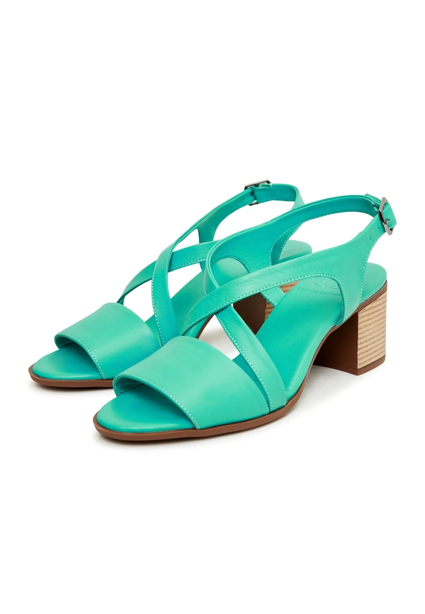 Casual Block Heel Sandals - Green