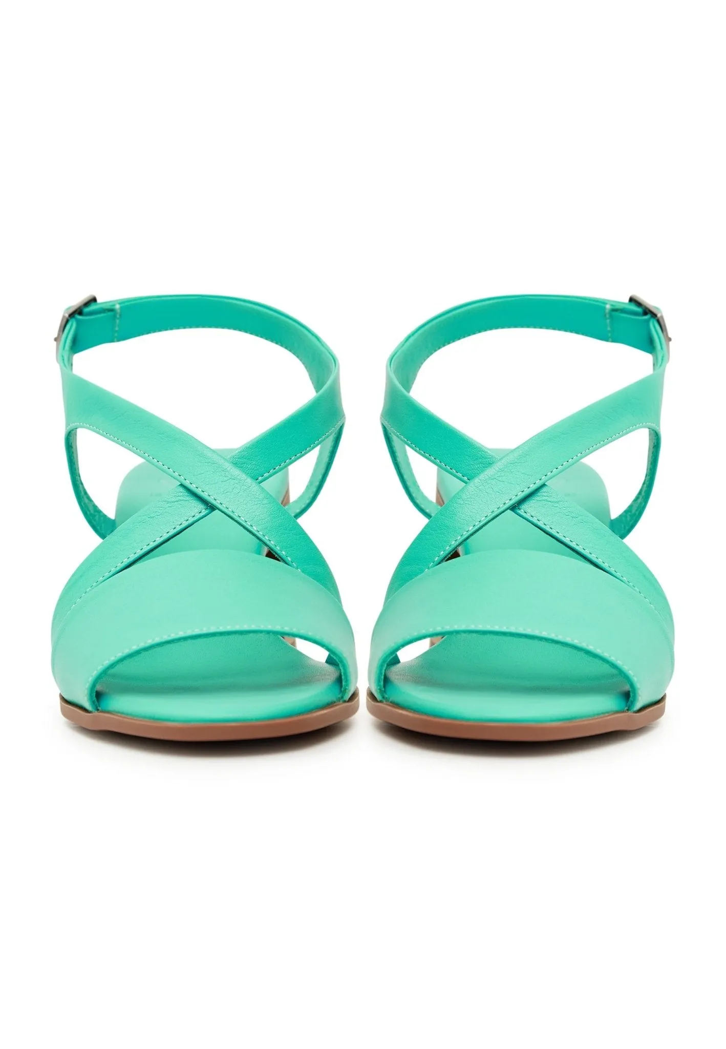 Casual Block Heel Sandals - Green