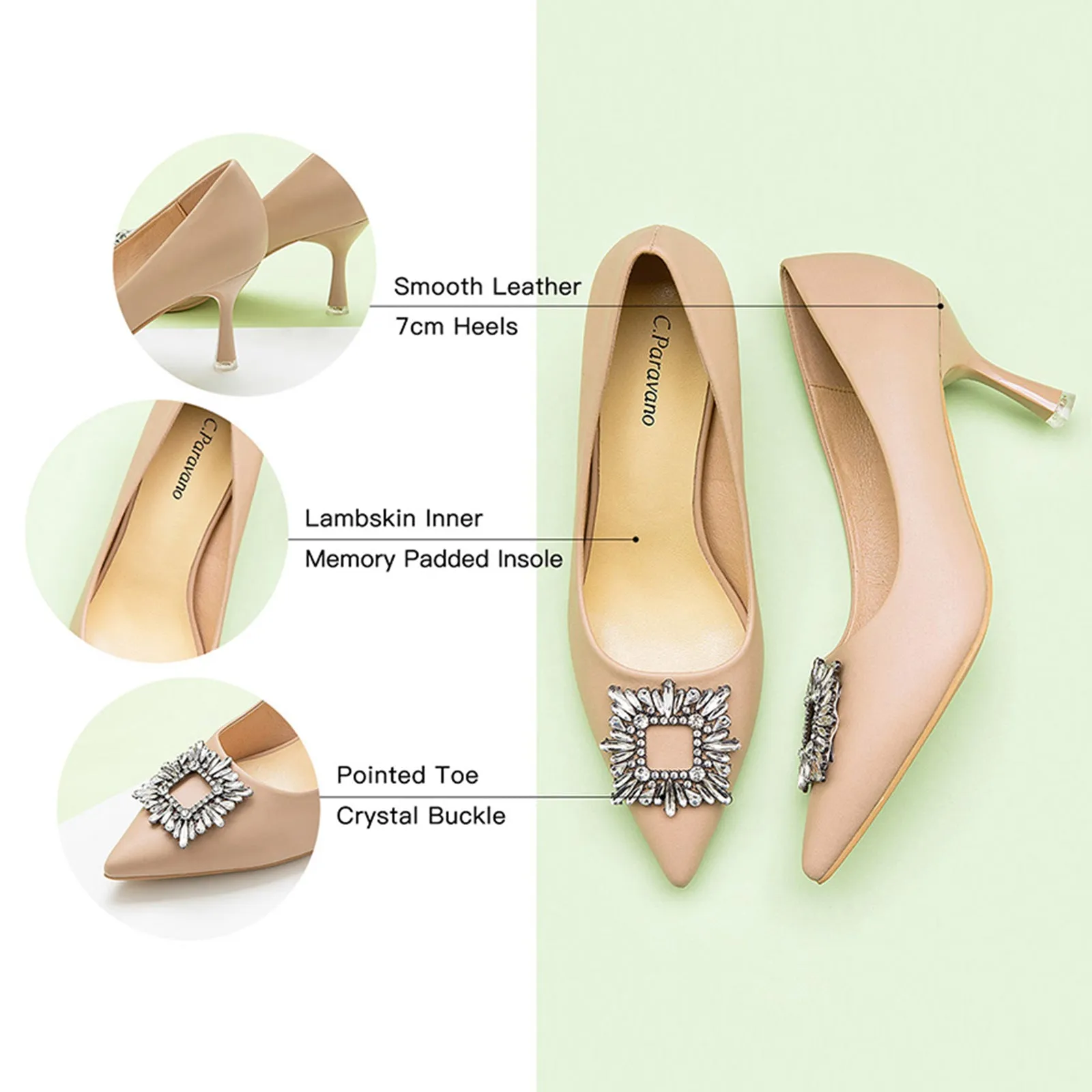 Crystal Buckle Pumps (Olivia)