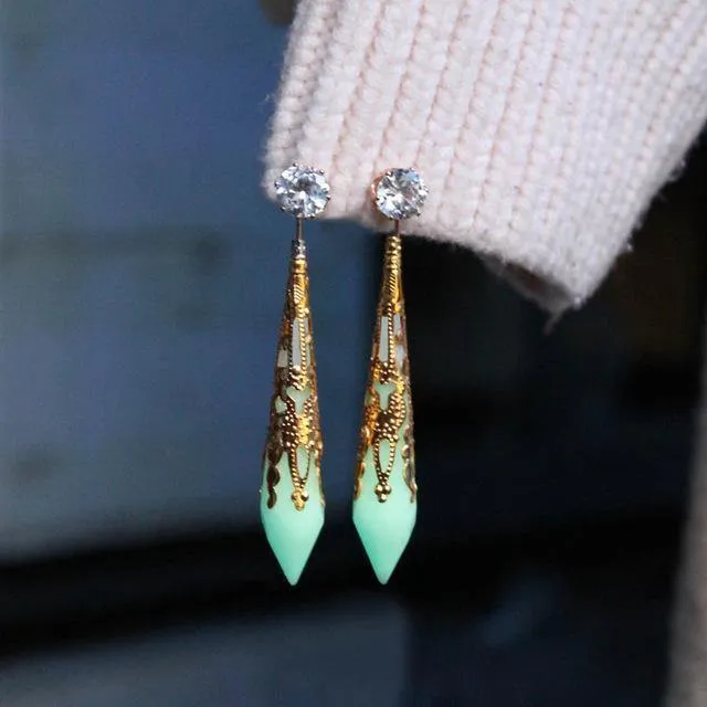 Crystal Obelisk Earrings