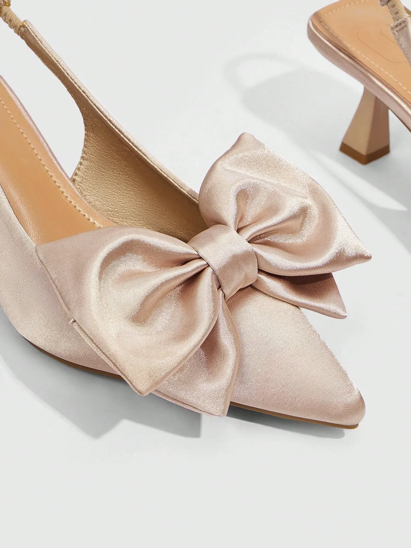 CUCCOO CHICEST Champagne Color Fashion High Heel Pumps With Large Bow For Women's Work, Date, Party, Wedding And Vacation