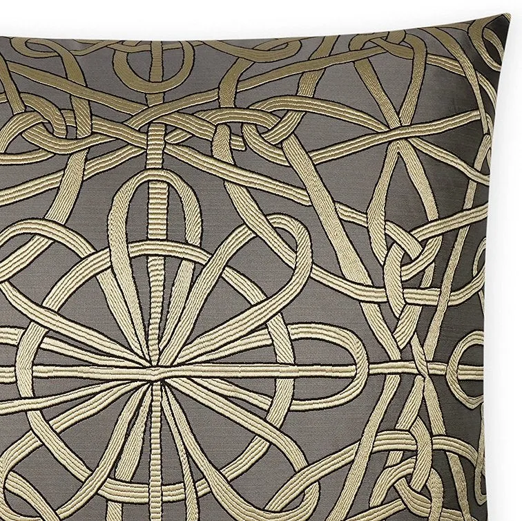 Elegance Jacquard Knots Pillow-Charcoal