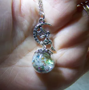 Faery Glass Ball Floating Orbs Glow in the Dark Pendant Necklace