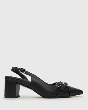 GEMMA Buckle Strap Pointed Pumps