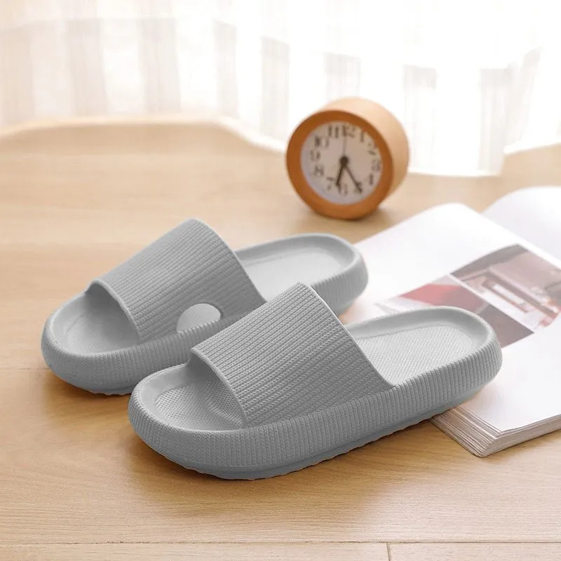 Heel Support Cushion Slides - Gray