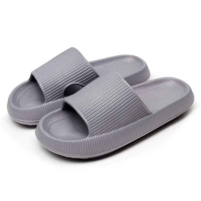 Heel Support Cushion Slides - Gray