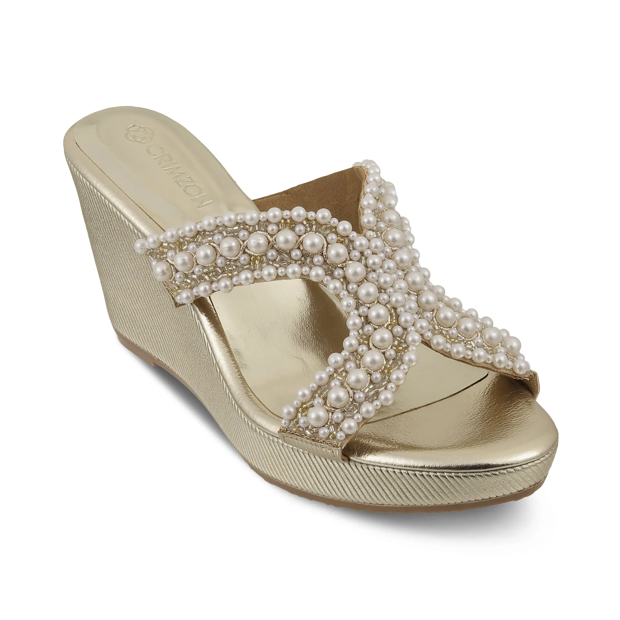 MARWA- PEARL GOLD WEDGES