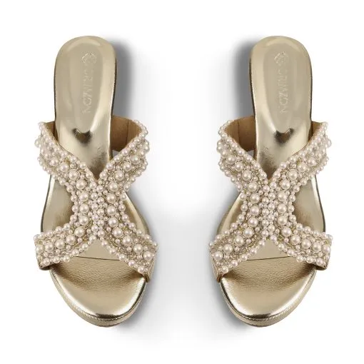 MARWA- PEARL GOLD WEDGES