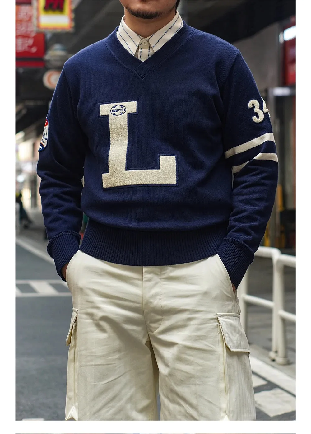 Men's Embroidered Letter Sweatshirt