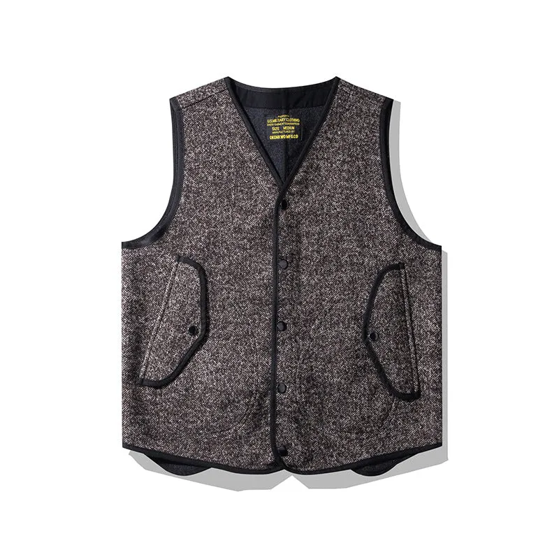 Men's Tweed V-neck Vest