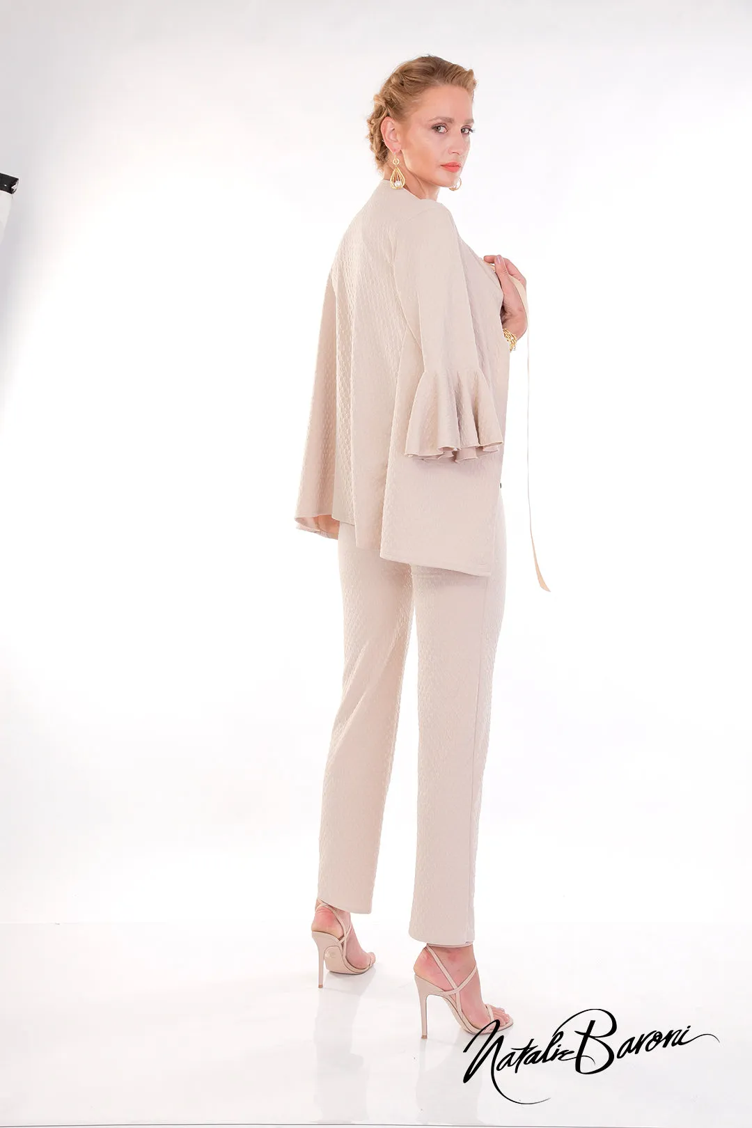 Mid Length Bell Sleeve Jacket - Amalfi