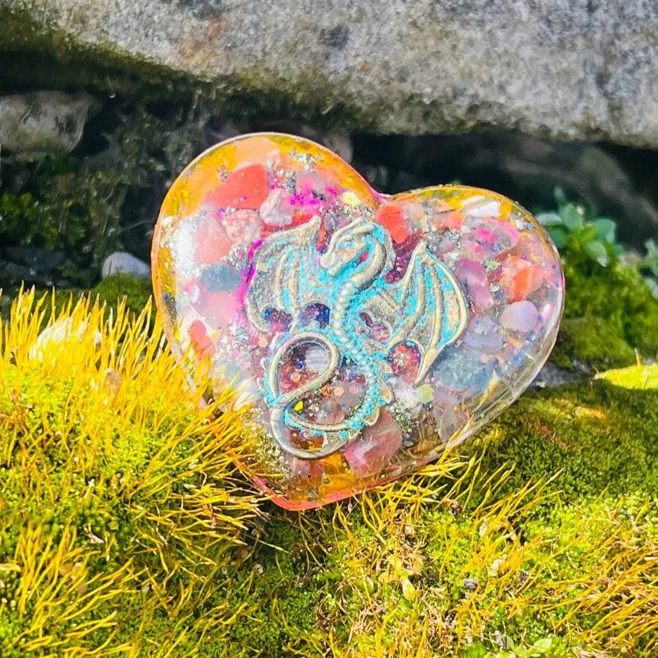 Orgonite Element Dragon Heart (Large) ~Hand crafted and infused with metals and crystals~ Great for Friends and Gifting