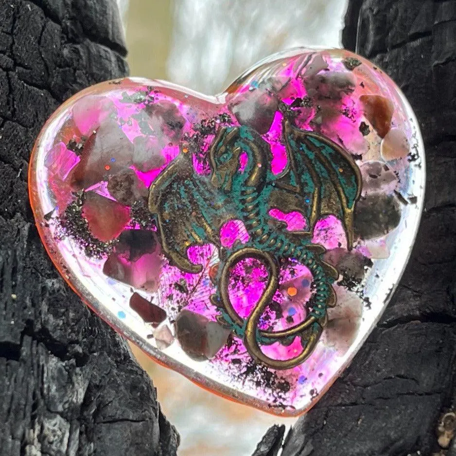 Orgonite Element Dragon Heart (Large) ~Hand crafted and infused with metals and crystals~ Great for Friends and Gifting