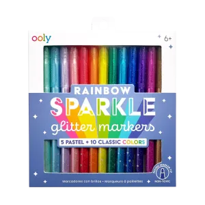 Rainbow Sparkle Glitter Markers