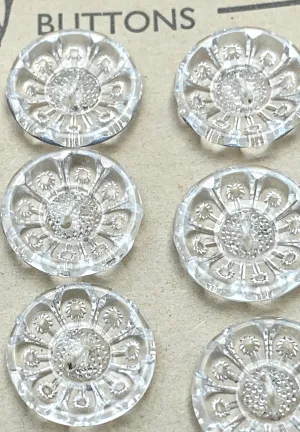 Sparkly Clear Vintage Starburst Flower Buttons - 1.2cm or 1.5cm