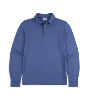 Trunk Moxon Long Sleeve Polo Shirt: Mid Blue