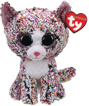 Ty Beanie Boos Flippables Confetti The Cat