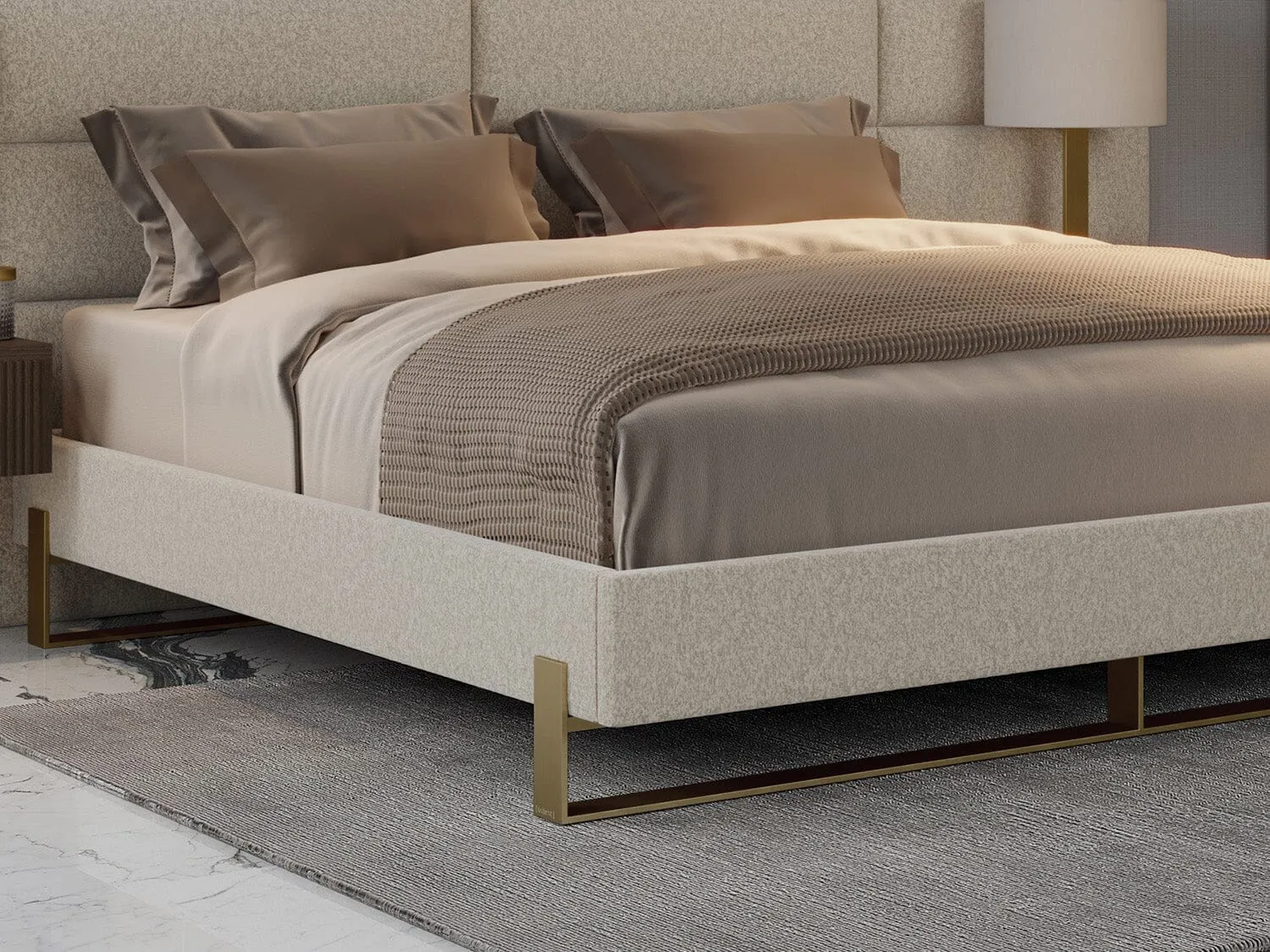 Vant Elevated Platform Bed Burnished Brass -Twin Size