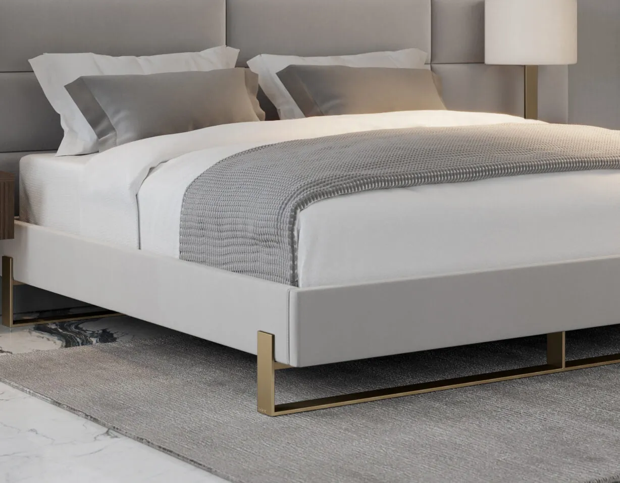 Vant Elevated Platform Bed Burnished Brass -Twin Size