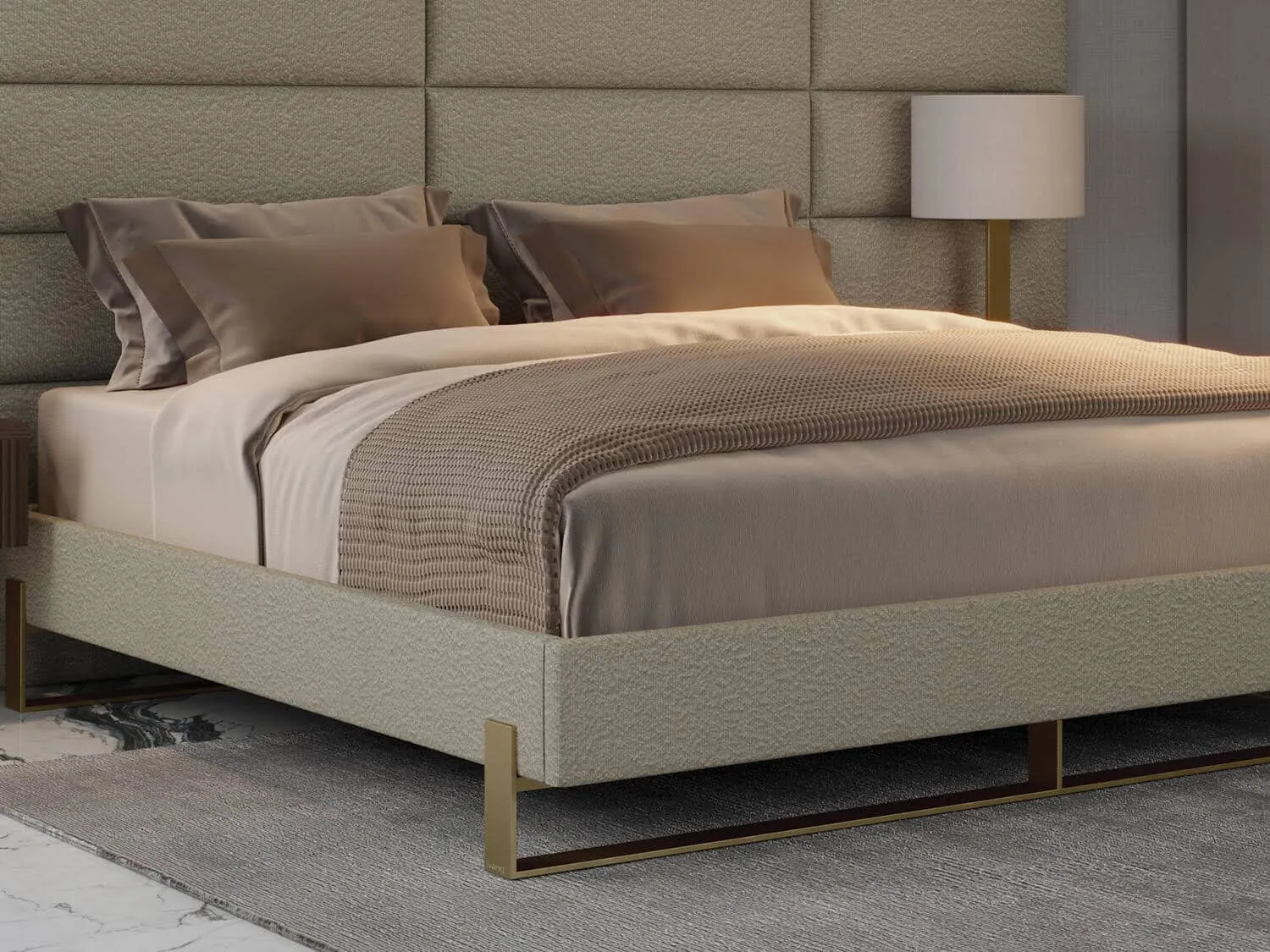 Vant Elevated Platform Bed Burnished Brass -Twin Size