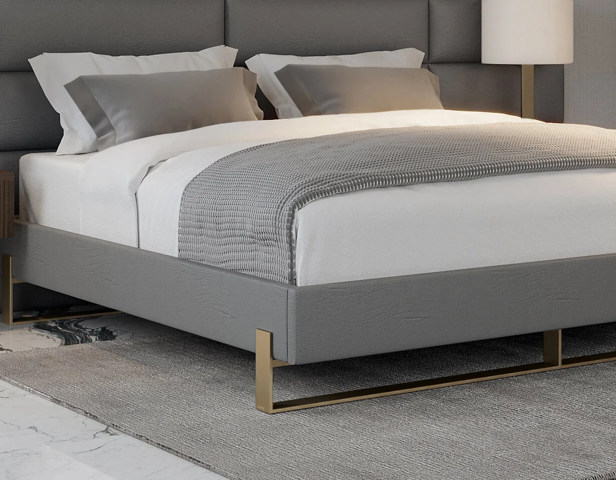 Vant Elevated Platform Bed Burnished Brass -Twin Size