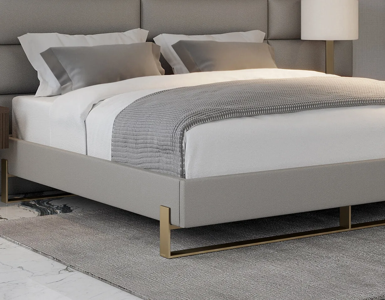 Vant Elevated Platform Bed Burnished Brass -Twin Size