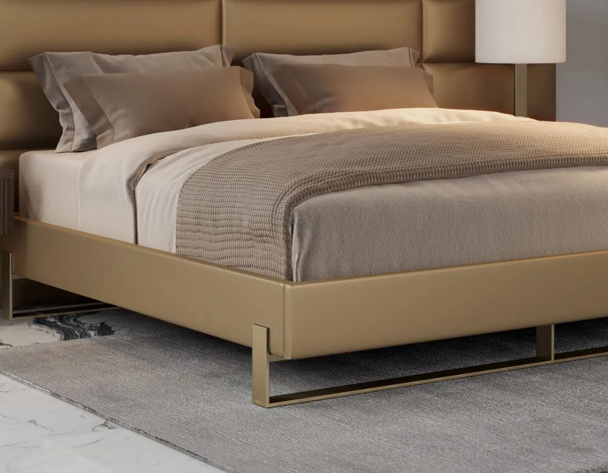 Vant Elevated Platform Bed Burnished Brass -Twin Size