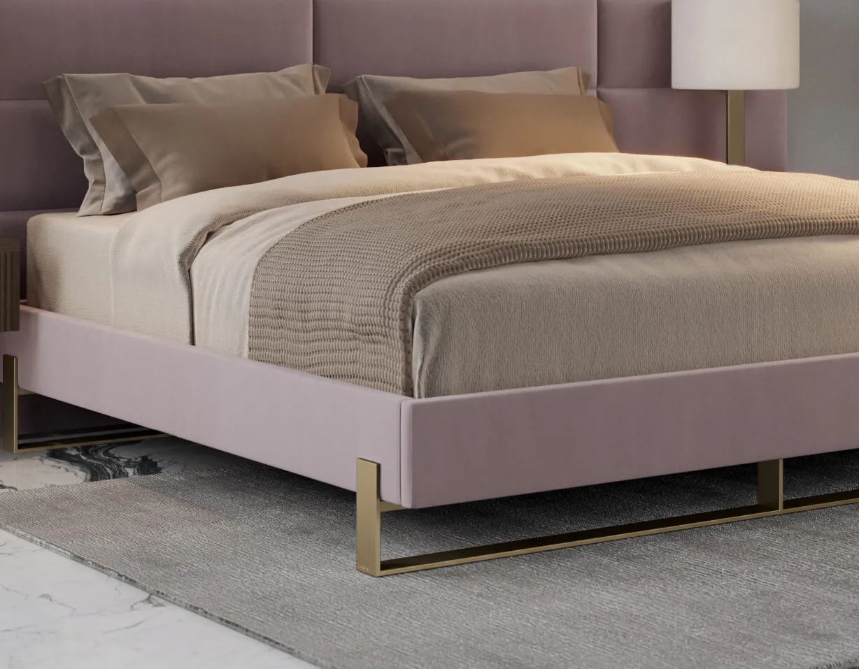 Vant Elevated Platform Bed Burnished Brass -Twin Size