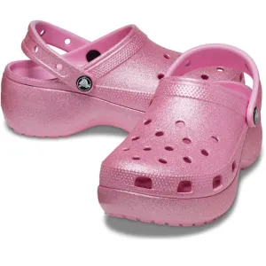 Womens Crocs - Classic Glitter PLATFORM Clog Pink Tweed CLEARANCE